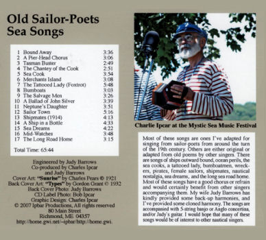 Back cover of Old Sailor-Poets CD
